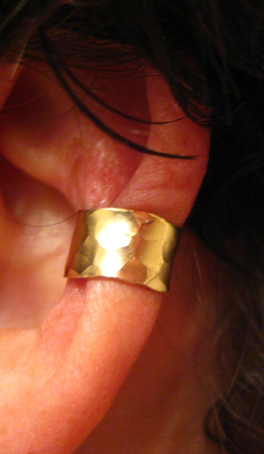 Ear Cuff Gold Filled Orchid and Swirls