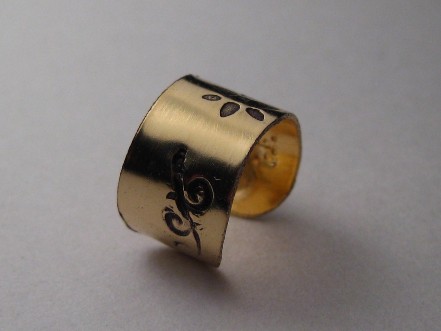 Ear Cuff Gold Filled Orchid and Swirls