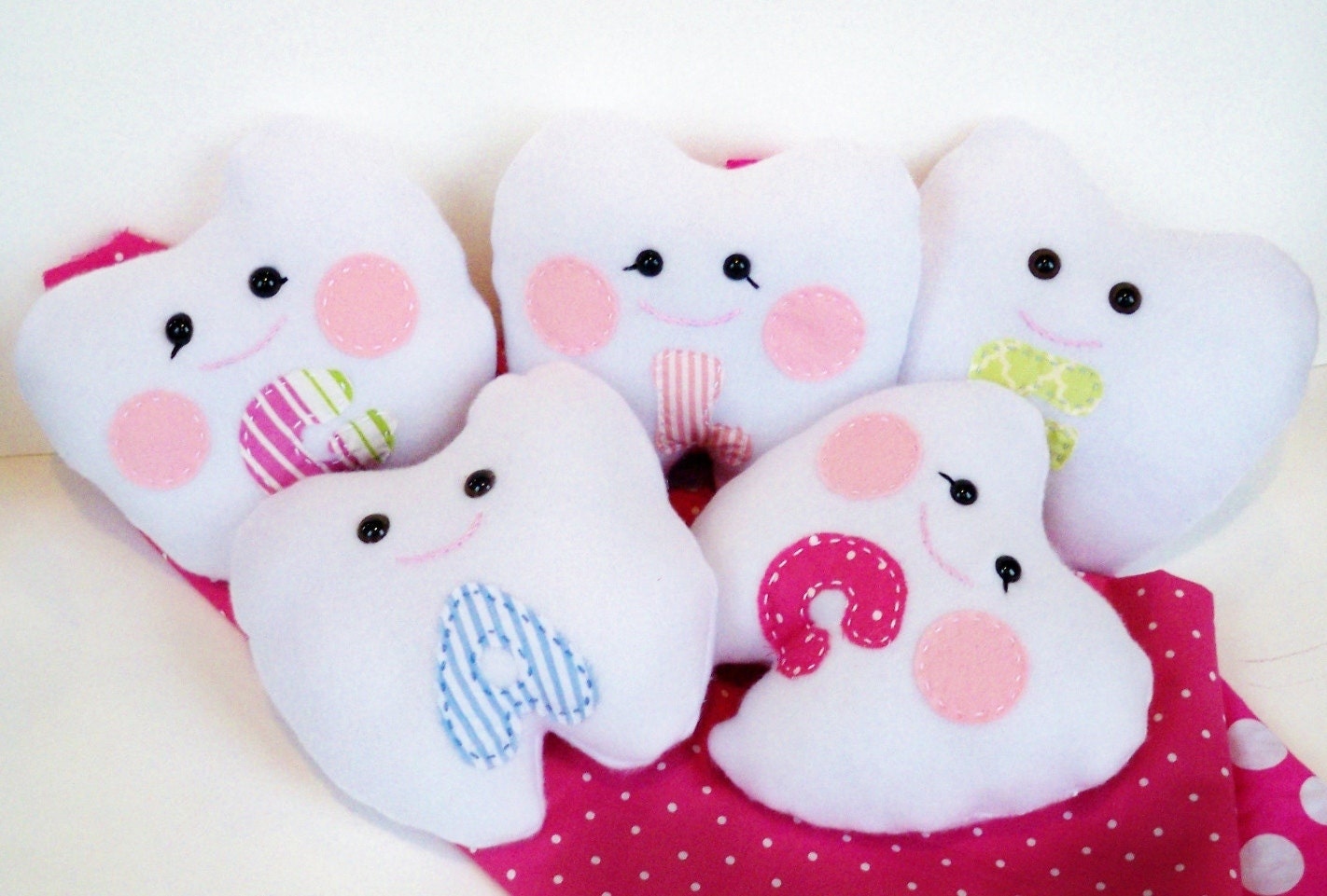 Boy or Girl Tooth Fairy plush toy pillow with the child letter