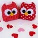 2 lovely valentine plush mini owls toys