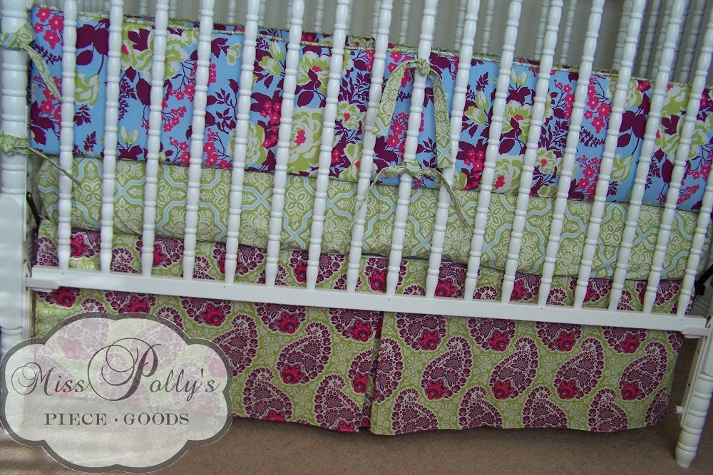 Baby Crib Bedding- Design a Crib Set- Heirloom in Amethyst