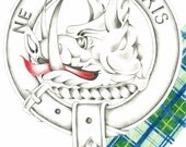 Family Crest Custom Artwork  Family Seal Personalized OOAK Pencil Drawing