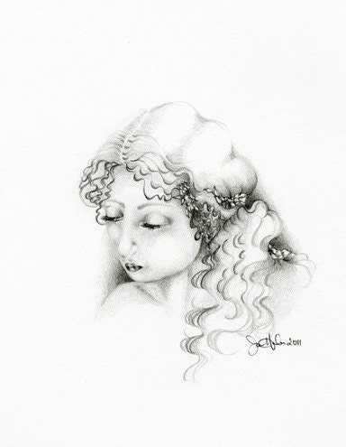 Pencil Drawing an Original Pencil Drawing Fine Art 11"x14" Black and White OOAK Pencil Drawing teamt