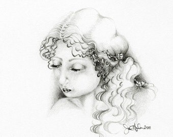 Pencil Drawing an Original Pencil Drawing Fine Art 11"x14" Black and White OOAK Pencil Drawing teamt