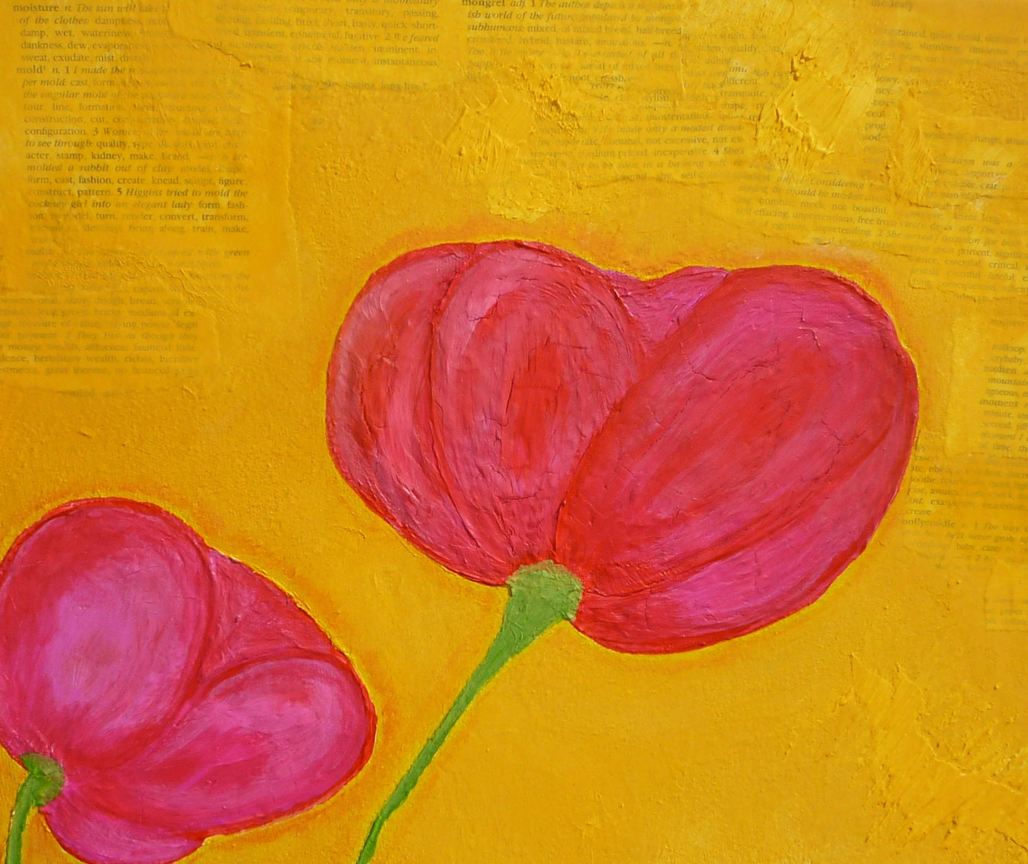 Original Painting Pink Poppies