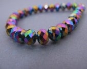 Rainbow Rondelle Beads Disco Faceted qty 6