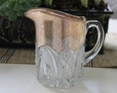 Cut Glass Pitcher with Tattered Gold Leafing