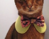 Sweet Round Collar in choice of color or print & interchangeable bow tie