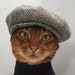 Newsboy Cap for CAT in black/grey herringbone