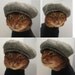Newsboy Cap for CAT in black/grey herringbone
