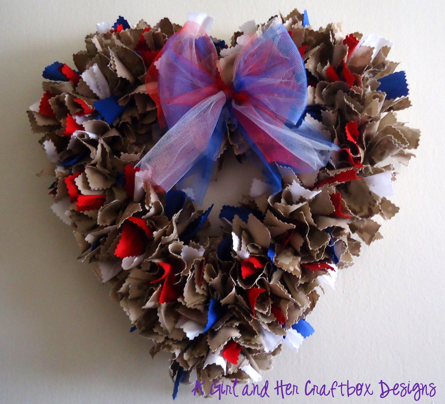 Heart Cammie Wreath-USA