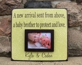 Personalized Siblings Photo Frame, A New Arrival, Child, Birthday, little boy, little girl, siblings, brother, sister,quote
