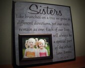SISTERS Picture Frame, Wedding Gift, Like Branches On A Tree, Best Friend, Maid of Honor, Bridesmaid