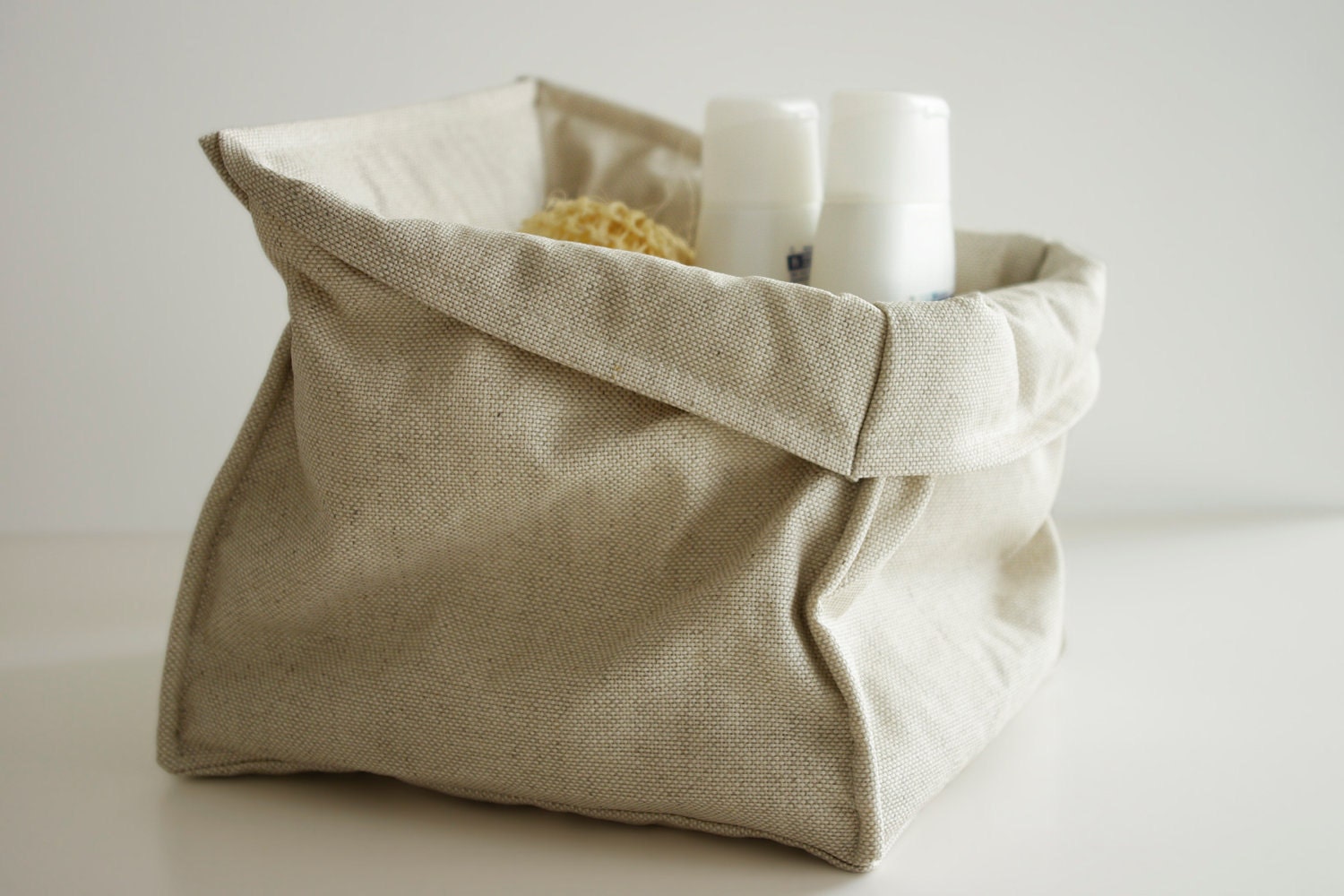Custom linen Storage basket by Lovely Home Idea. Water resistant. Large