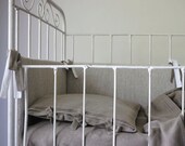 Children Crib bumper with linen knit overlay Exclusive by Lovely Home Idea