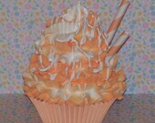 Summer Peaches & Cream FAKE CUPCAKE "Fruit and Cream Collection"  Photo Picture Props, Home Decor, Faux Food Display