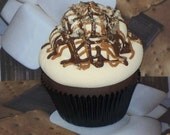 Fake Turtle Cupcake with Cream Cheese Frosting, Caramel, Chocolate Drizzle, Pecan Slivers, for PHOTO PROPS, Shoppe Display, Kitchen Decor