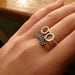 Mustache ring.Sterling silver.Adjustable geek fashion ring.Glasses and black mustache.Gifts under 25