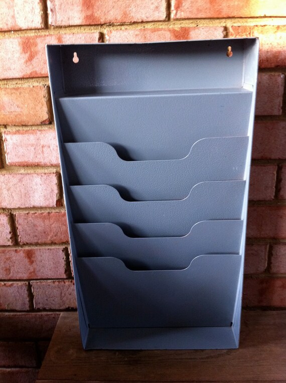 File Holder Industrial Chic Wall hanging Rack by JunkyardGenes