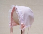 Beautiful Cotton Baby Bonnet - Blush Pink