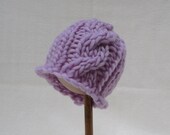 Newborn Cable Knit Hat - Lavendar