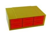 Retro Plastic Storage Bin w/ Drawers