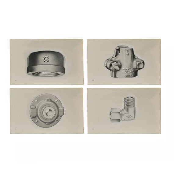 Vintage Flash Card / Study Card / Plumbing Parts by midmoderngoods