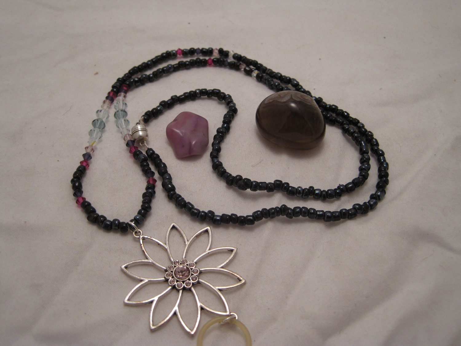 Black, Pink and Blue flowered ID Lanyard