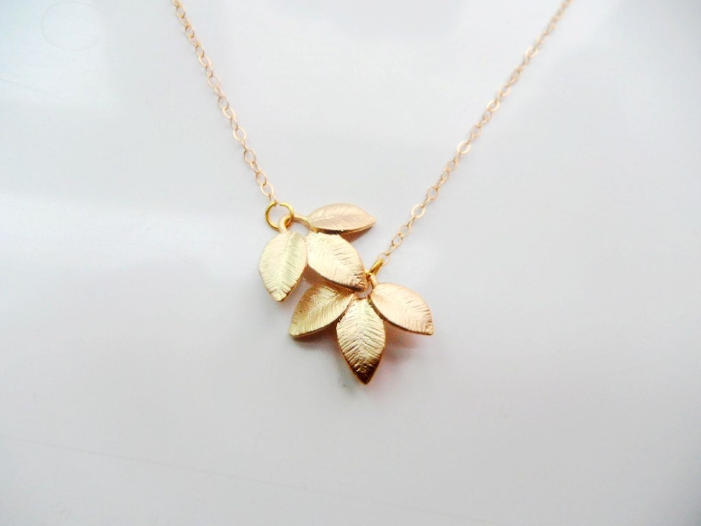 Leaf Lariat in 14k Gold filled chain