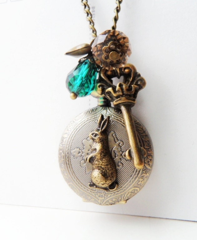 Alice in Wonderland Pocket Watch Necklace