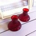 Vintage Fenton Ruby Red Hobnail Candle Stick Holder