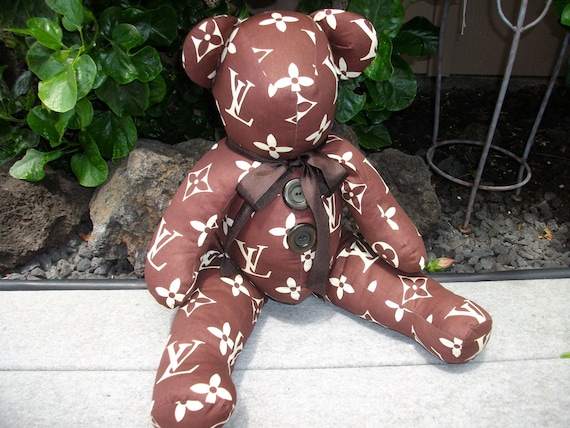 louis vuitton inspired fabric bear by metrohippie on Etsy