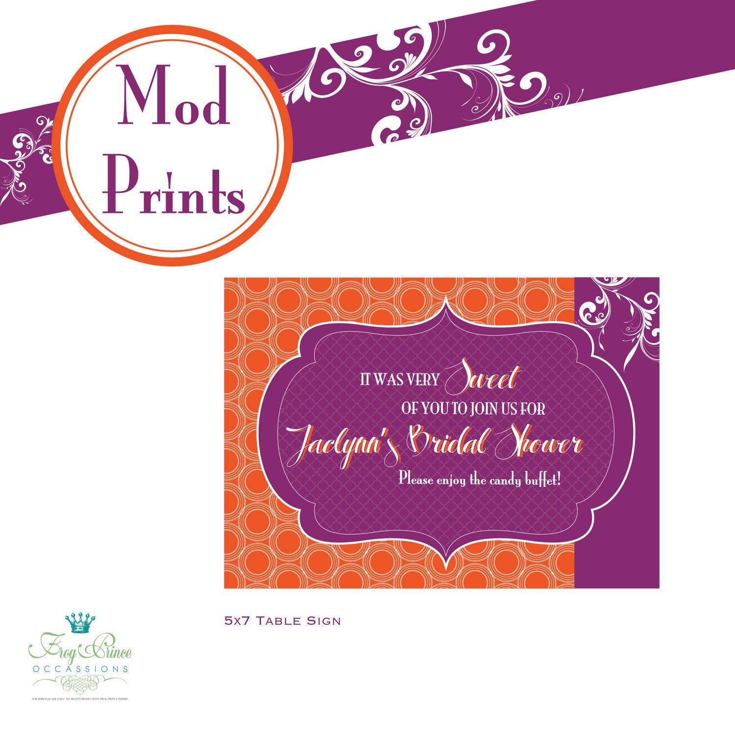 Modern Mod Print Custom Bridal Shower Invitation Printable - DIY