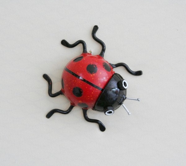 Bright Red Welded Metal Lady Bug by Donald Pimpler