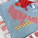 Minky Fleece Tag Blanket Cardinal in Baby Blue & Red