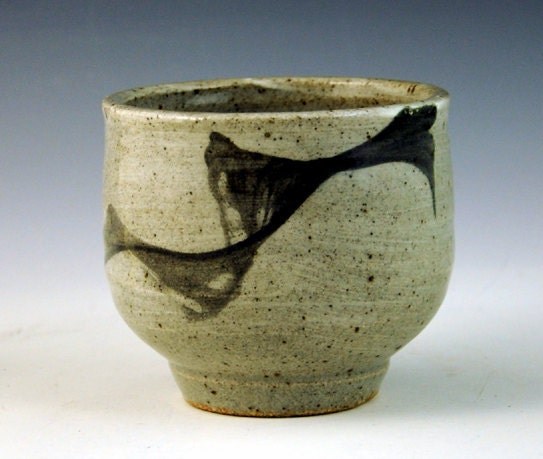 stoneware teabowl with brushwork