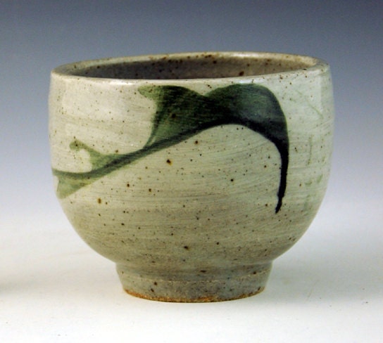 stoneware tea bowl with brushwork