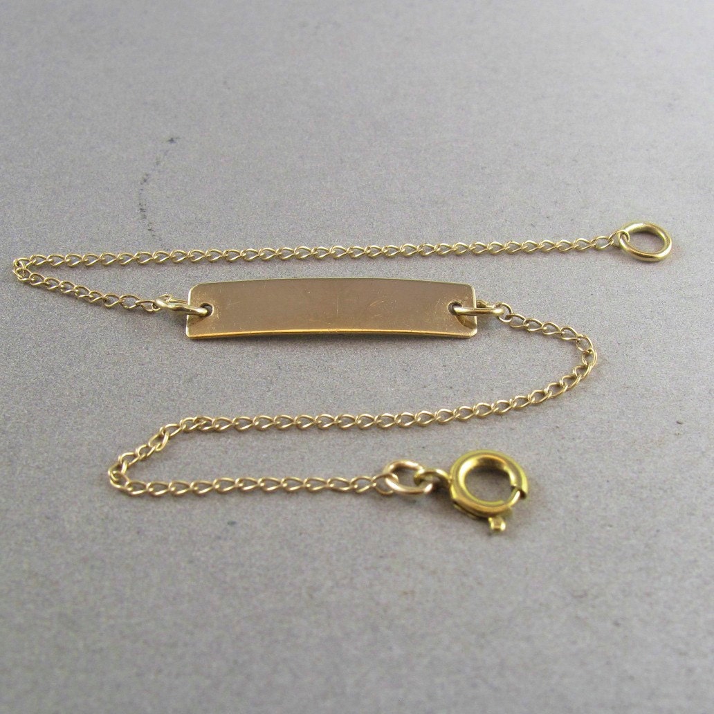 10kt GOLD BRACELET chain engrave ID No.00810