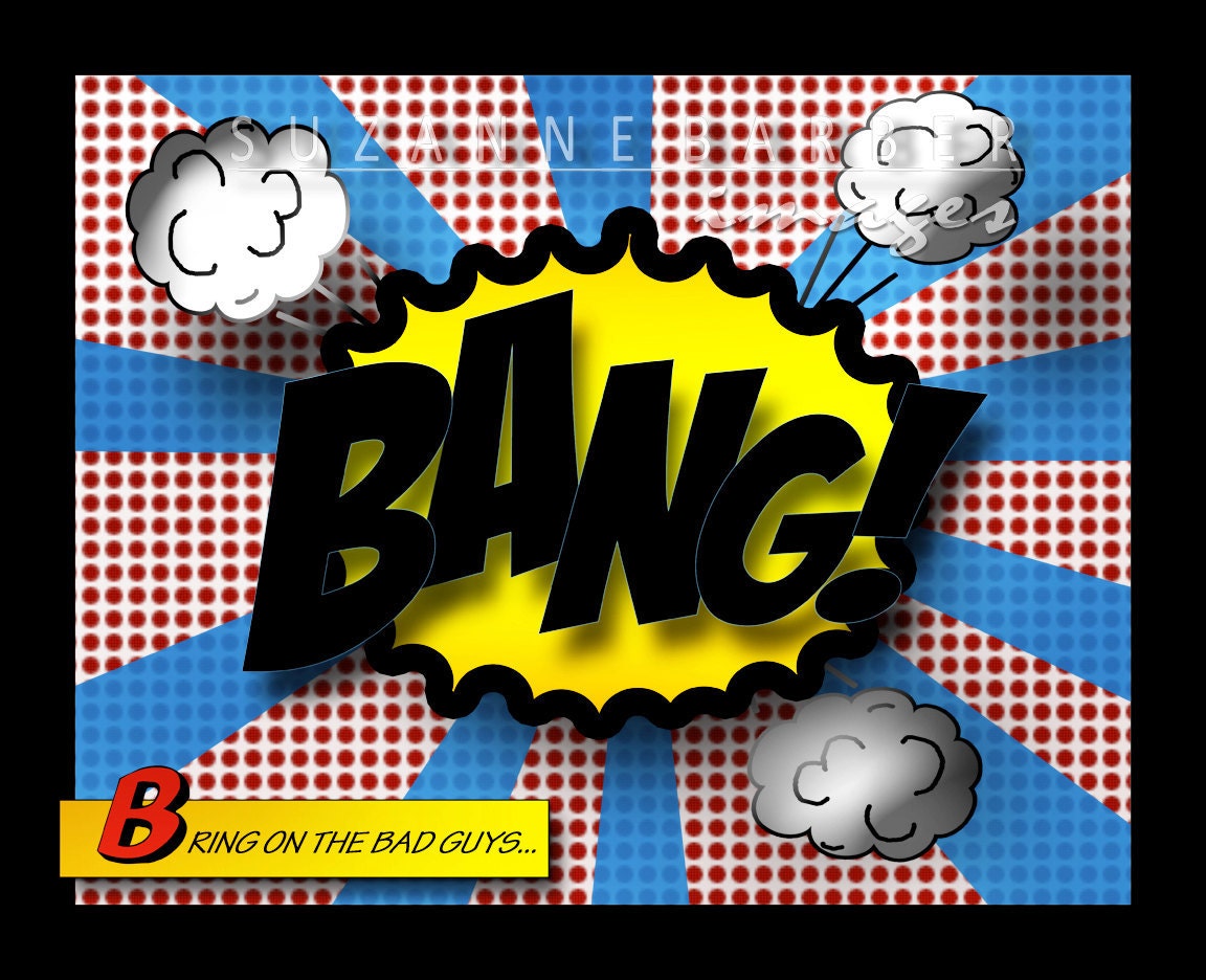 Pop Art Print - "Bang" in the comic strip style of Lichtenstein 11x14