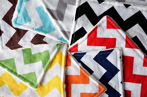 Design Your Own Chevron Baby Blanket, Medium Chevrons By Riley Blake and White Bubble Dot Minky