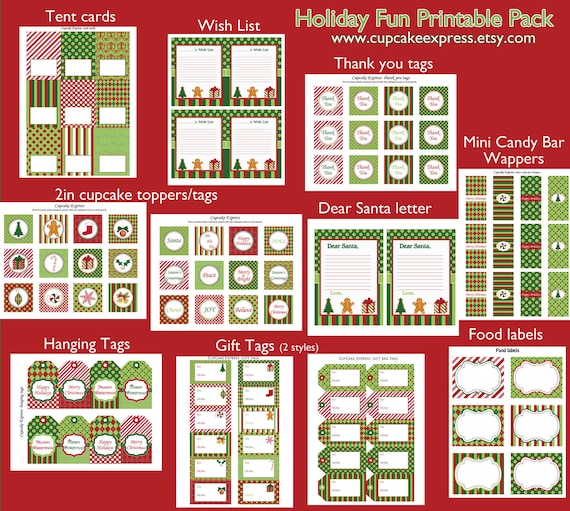 Sale 60% off DIY Holiday Fun Christmas Party PRINTABLE Deluxe Package Red green lime Il_570xn