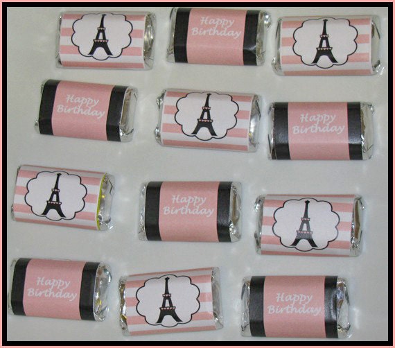 INSTANT DOWNLOAD diy Paris Birthday Collection PRINTABLE party Mini Candy Bar Wrappers Il_570xn
