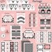 INSTANT DOWNLOAD diy Paris Birthday Party Collection PRINTABLE Cupcake Wrappers pink black damask stripes polka dots