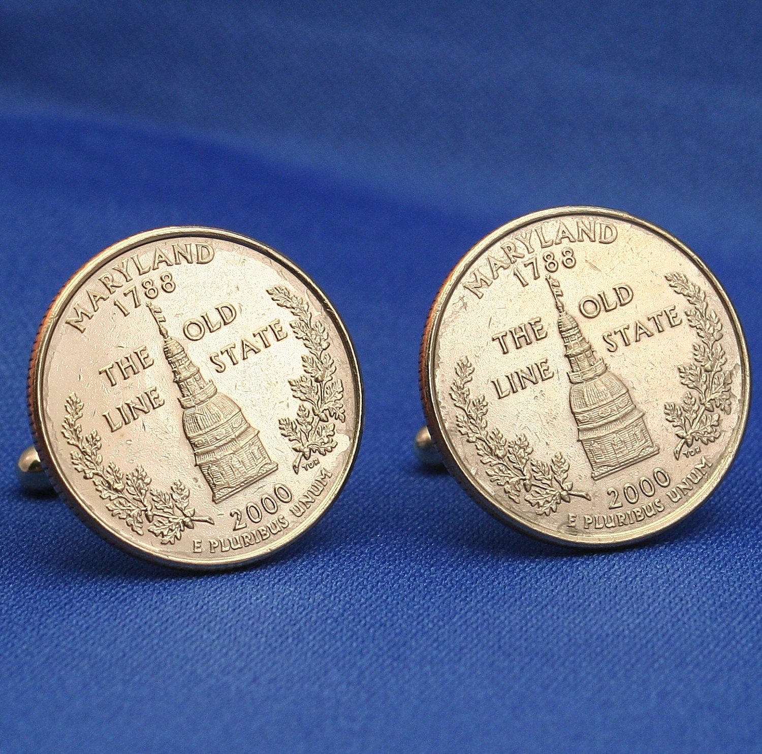 Maryland Old Line State 2000 Quarter 25c USA Coin - New Cufflinks