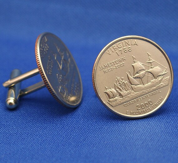 Virginia Jamestown 2000 Quarter 25c USA Coin by SubwayCufflinks