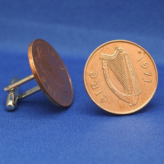 Irish Harp 2 Pence Ireland Bronze Coin by SubwayCufflinks on Etsy