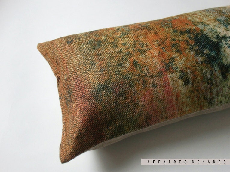 Linen Long Cushion. Insert Included .. S t r e w n L e a v e s / FRAGMENTS