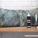 Linen long Cushion. Original pattern. Insert Included .. D e w / FRAGMENTS