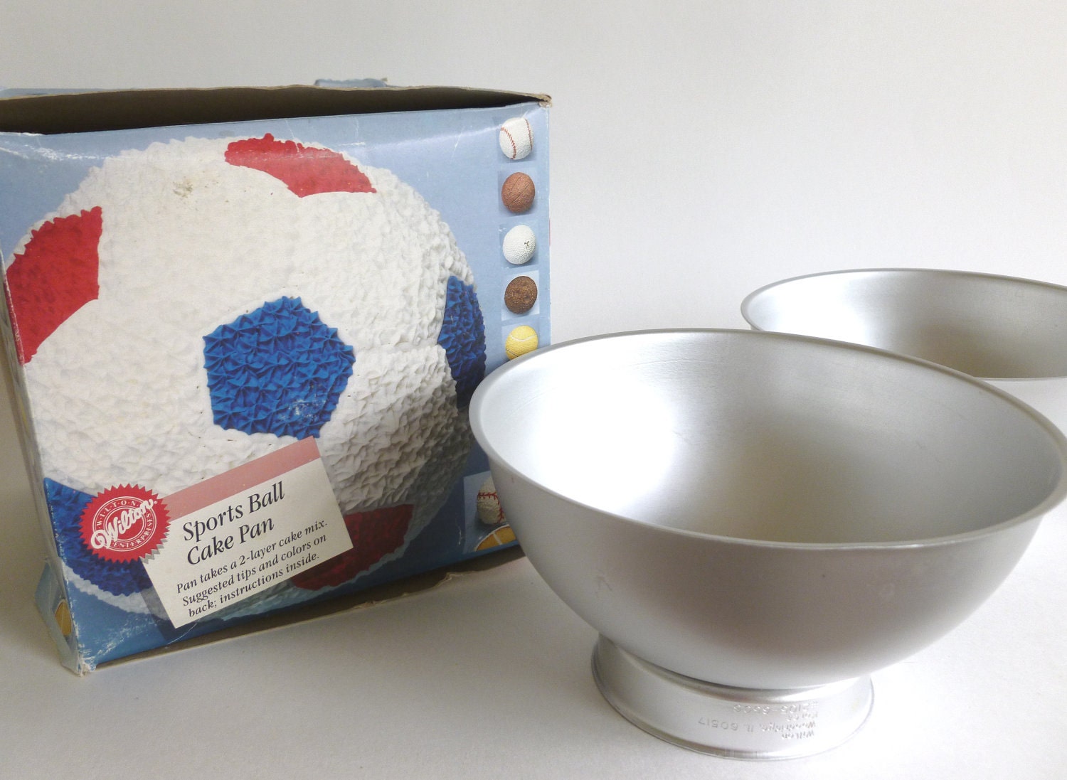 Wilton Sports Ball 3D Cake Pan 1990 Soccer By BornAtTheWrongTime