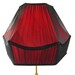 Lamp Shade Hand Made Pleated Black Silk Chiffon Over Red Shantung Silk
